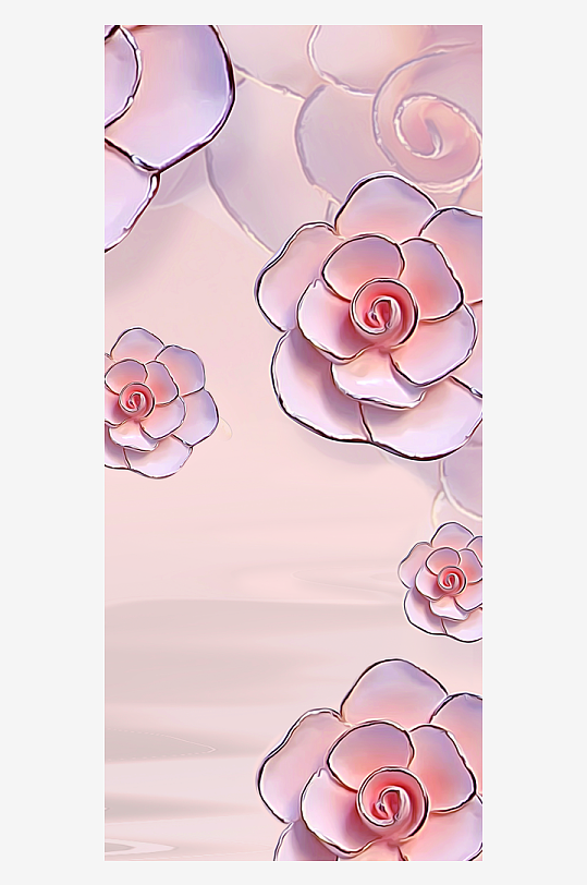 中式立体花卉装饰画图片-众图网