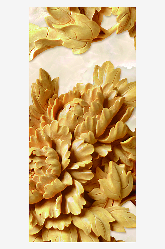 中式立体花卉装饰画图片-众图网