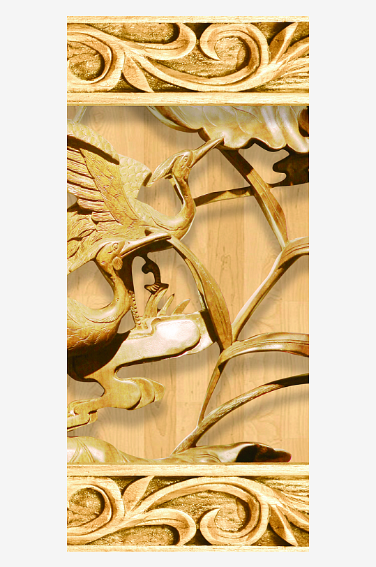 中式立体花卉装饰画图片-众图网