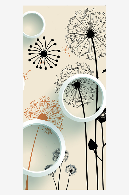 中式立体花卉装饰画图片-众图网