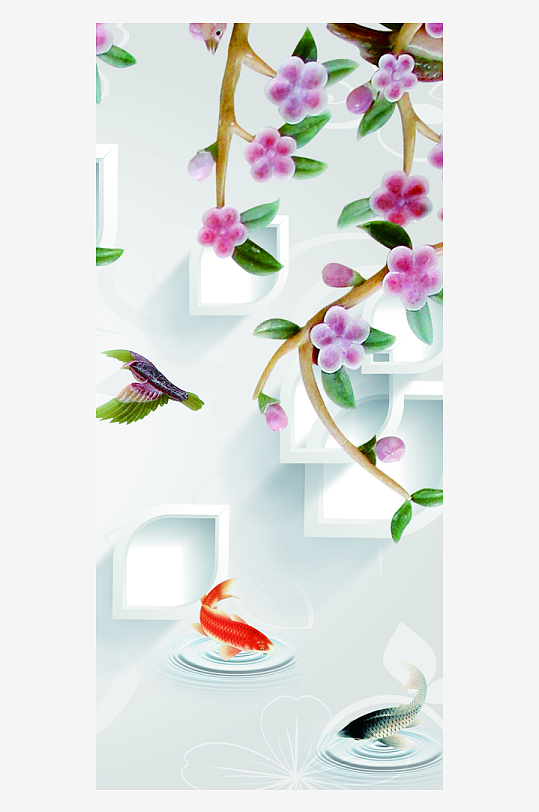 中式立体装饰画图片-众图网