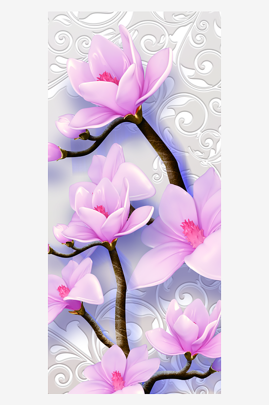 中式立体花卉装饰画图片-众图网