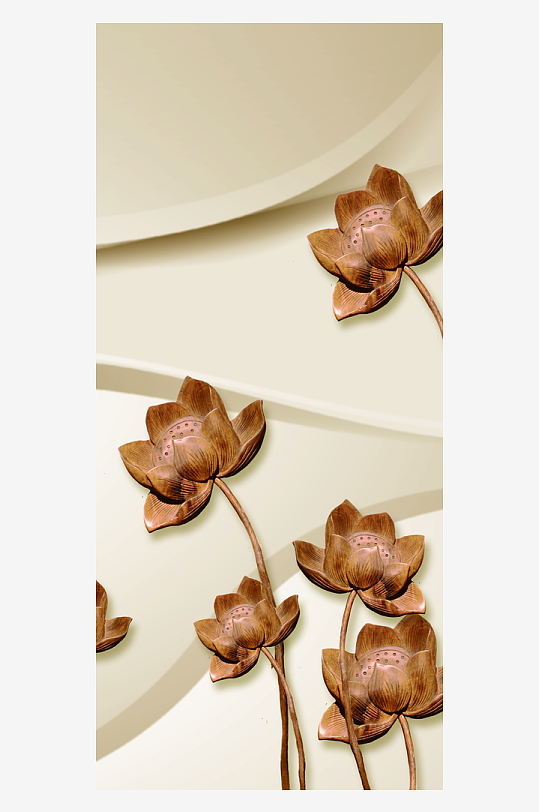 中式立体花卉装饰画图片-众图网