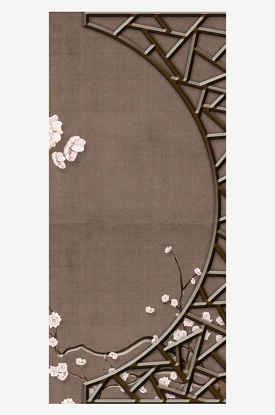 唯美古风中式花卉装饰画图片-众图网