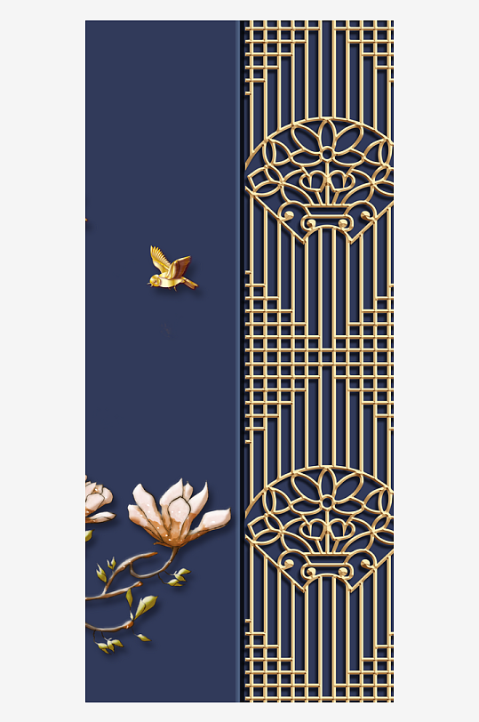 唯美古风中式花卉装饰画图片-众图网