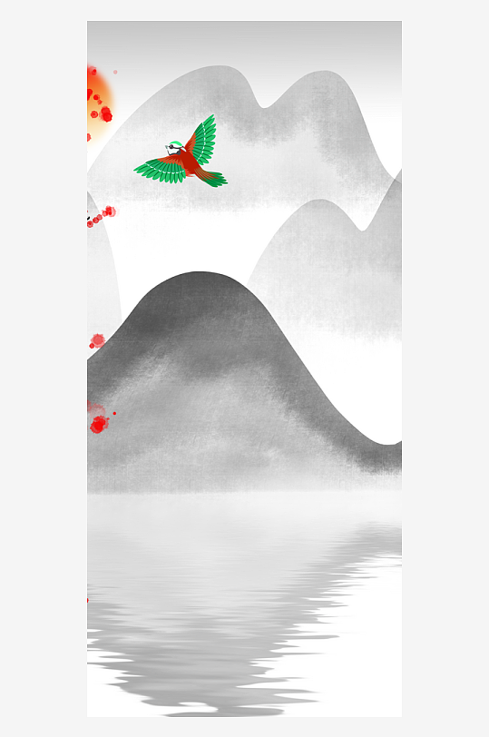 唯美古风中式装饰画挂画-众图网