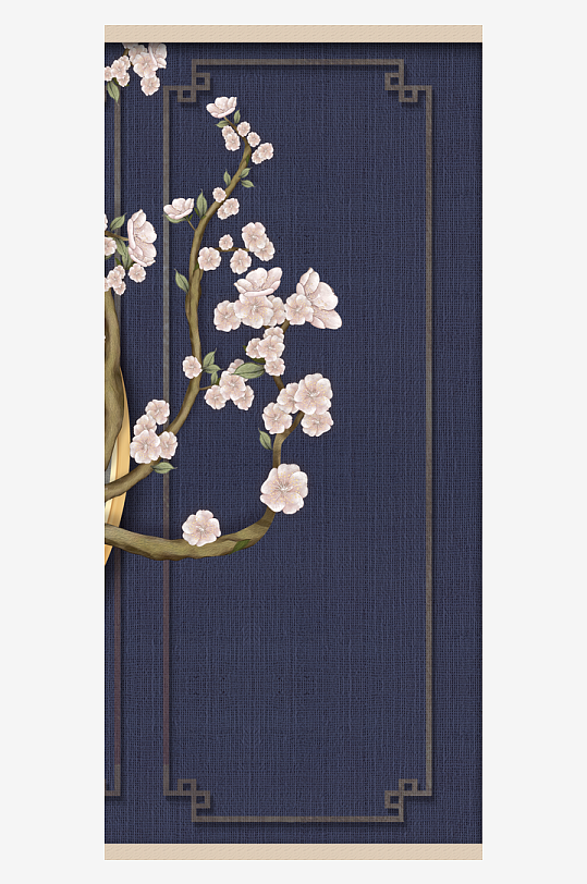 唯美古风中式花卉装饰画图片-众图网