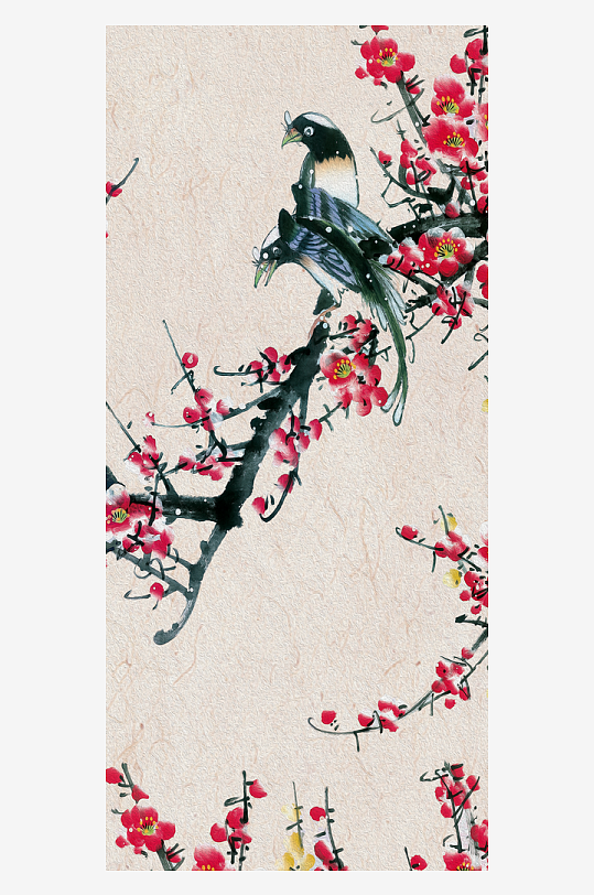 唯美古风中式花卉装饰画图片-众图网