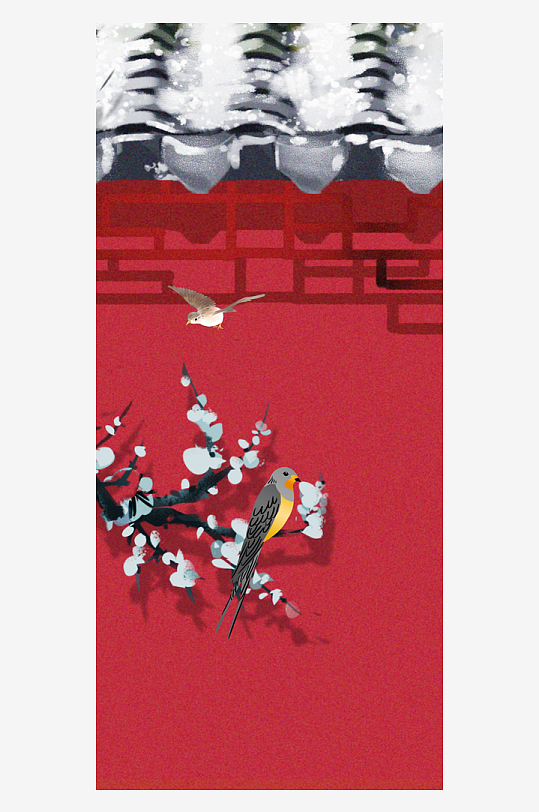 唯美古风中式花卉装饰画-众图网