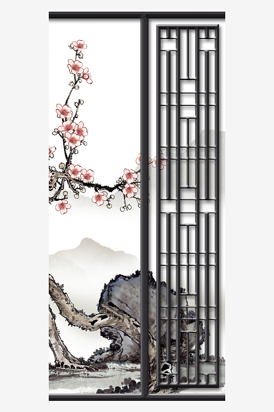 唯美古风中式花卉装饰画素材-众图网