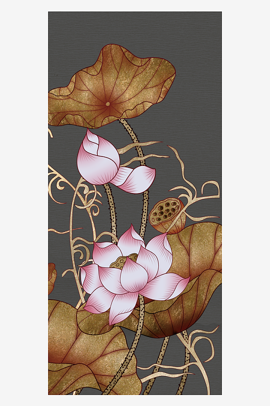 唯美古风中式花卉装饰画素材-众图网