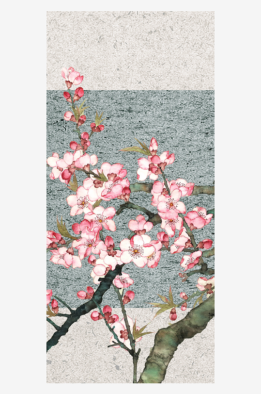 唯美古风中式花卉装饰画素材-众图网