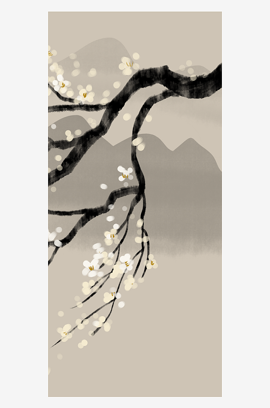 唯美古风花卉中式装饰画挂画-众图网