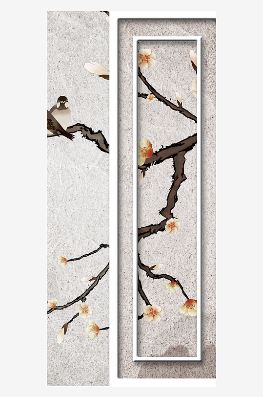 唯美古风花卉中式装饰画挂画-众图网