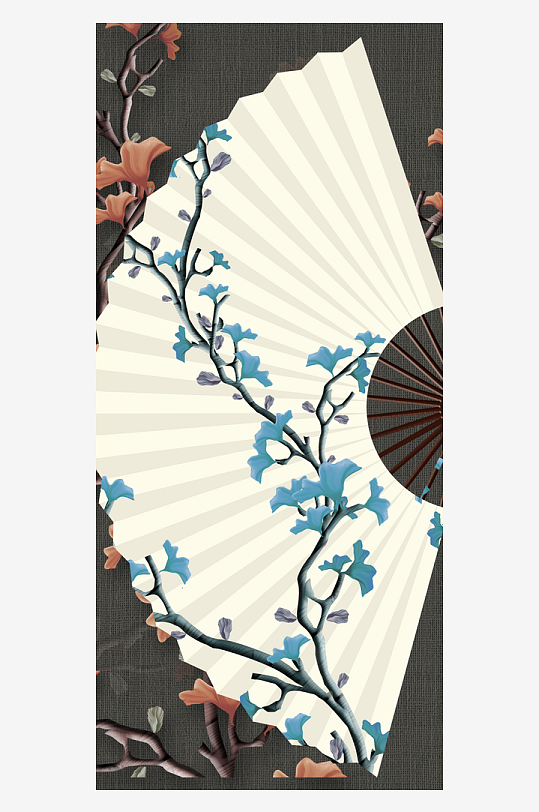 唯美古风花卉中式装饰画挂画-众图网