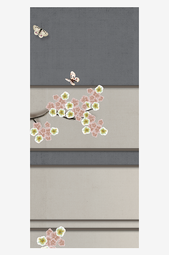 唯美古风花卉中式装饰画素材-众图网