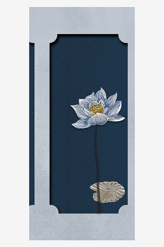 唯美古风花卉中式装饰画-众图网