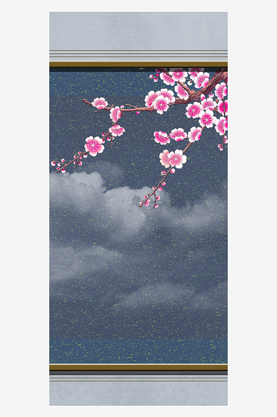 唯美古风花卉中式装饰画-众图网