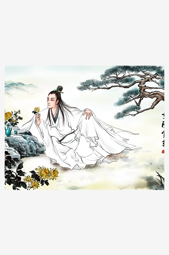 山水风景背景装饰画素材-众图网