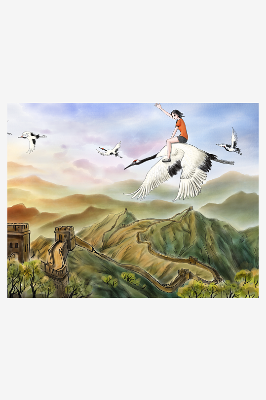 山水风景背景装饰画素材-众图网