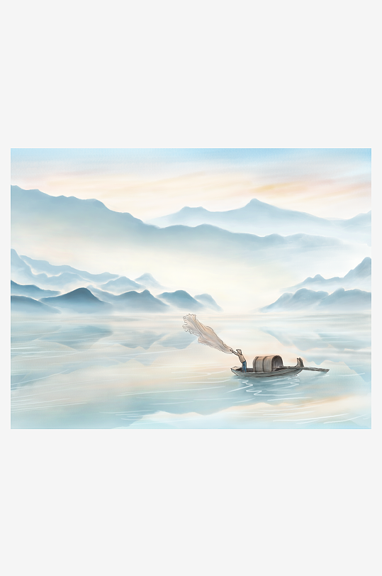 山水风景背景装饰画-众图网