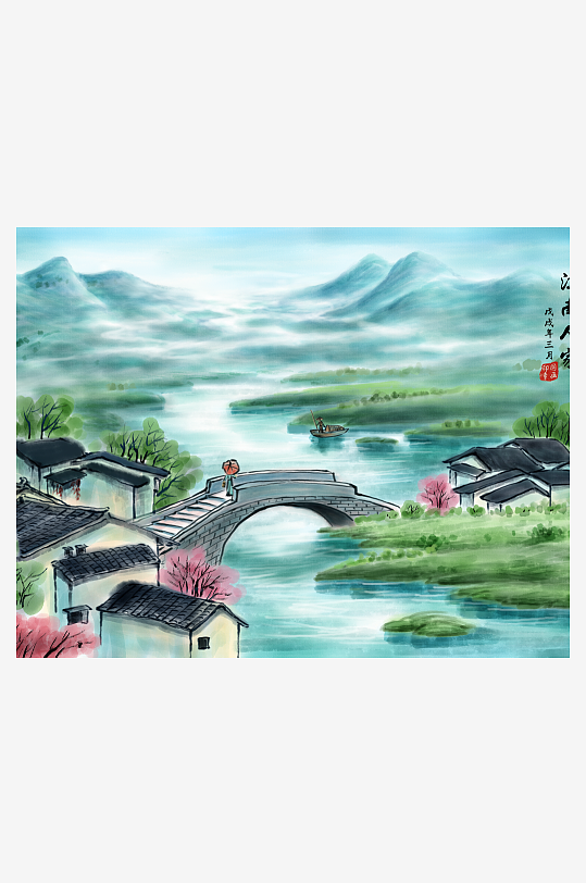 山水风景背景装饰画-众图网