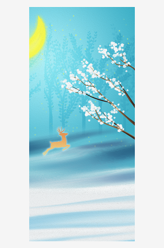 森系背景装饰画图片-众图网