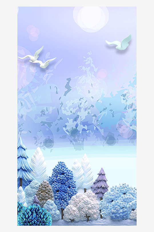 森系背景装饰画图片-众图网