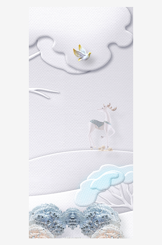 森系背景装饰画图片素材-众图网