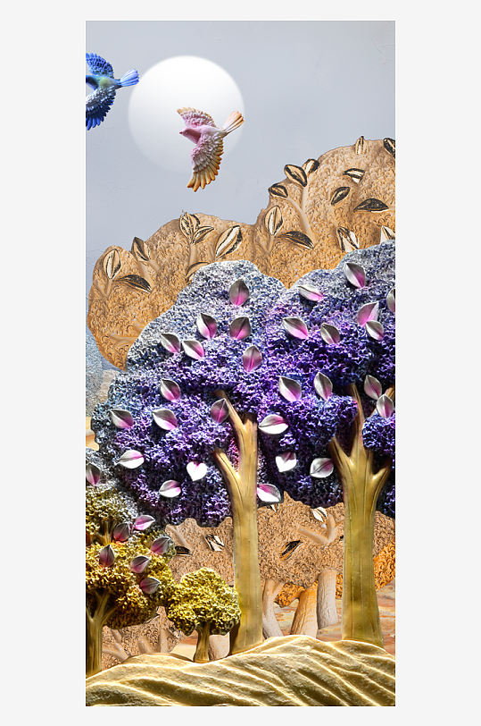 森系背景装饰画图片素材-众图网