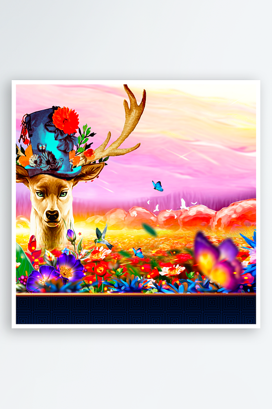 森系背景装饰画图片素材-众图网