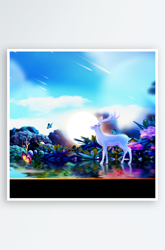 森系背景装饰画图片素材-众图网