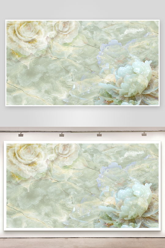 立体花卉背景墙装饰画-众图网