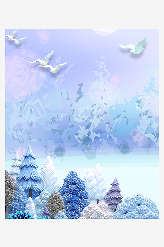 森系风景画背景装饰画图片-众图网