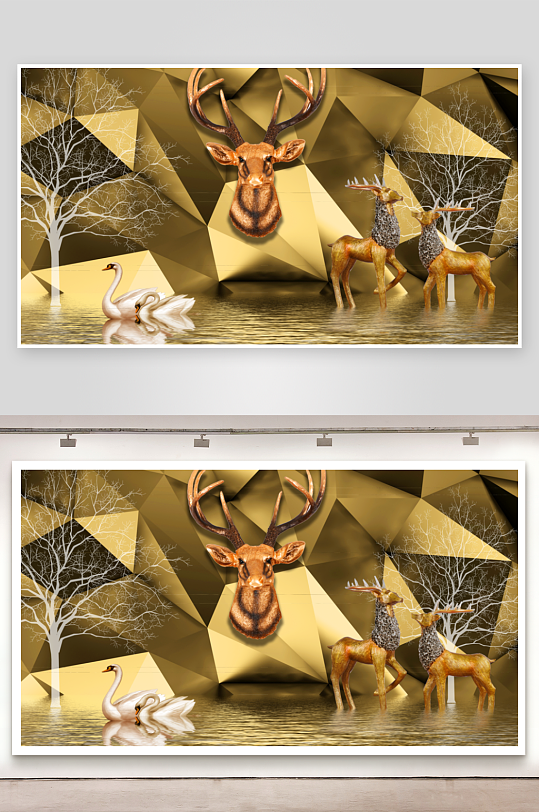 森系风景画背景装饰画-众图网