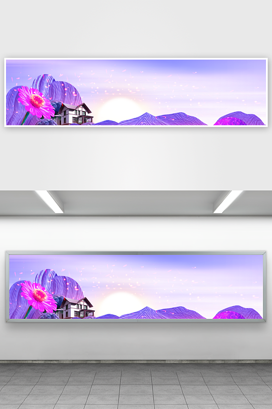 自然风景画背景装饰画图片-众图网