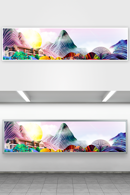 自然风景画背景装饰画挂画-众图网