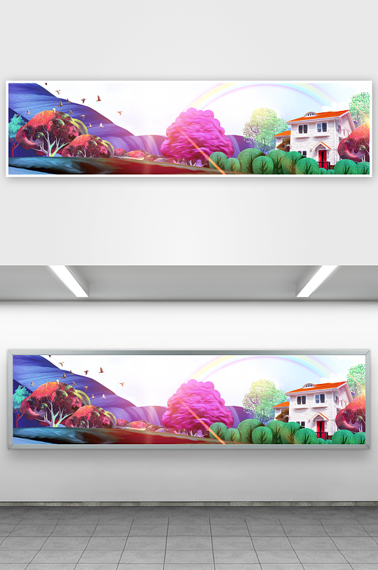 自然风景画背景装饰画挂画-众图网
