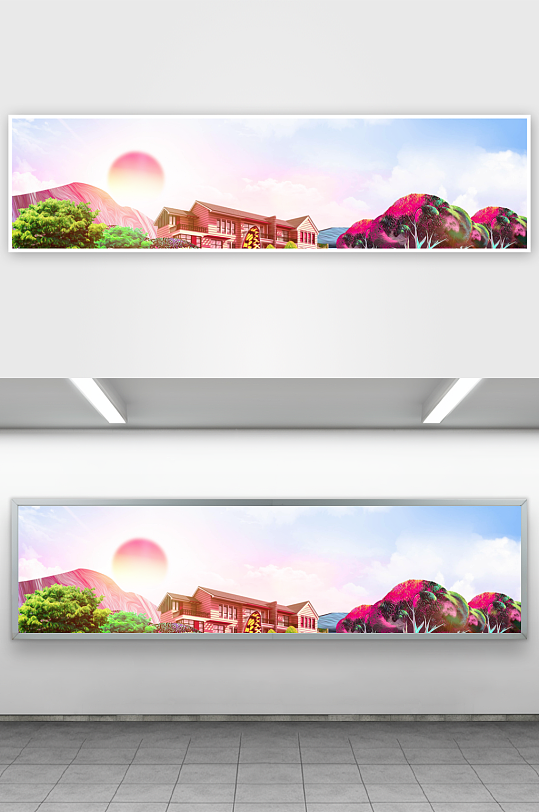 自然风景画背景装饰画挂画-众图网