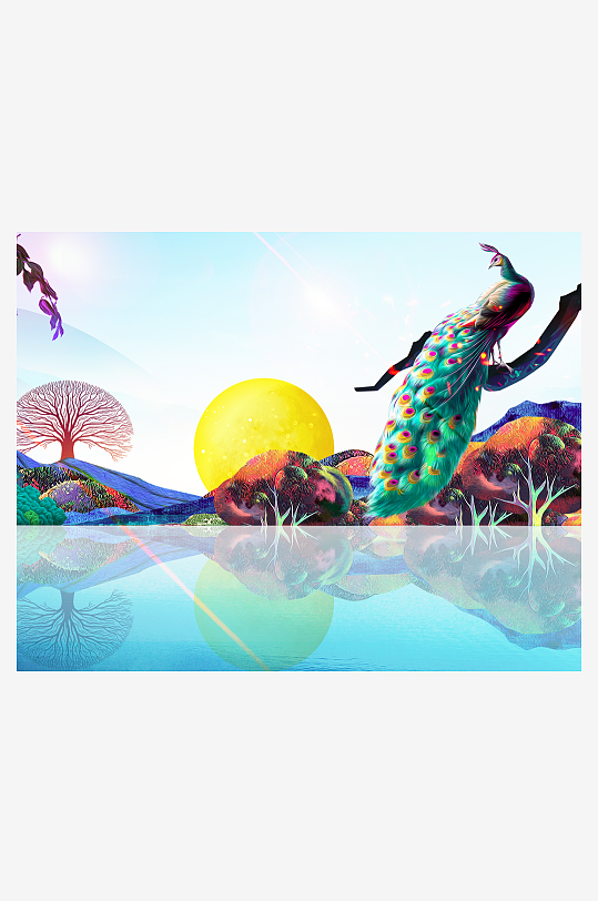 自然风景画背景装饰画-众图网