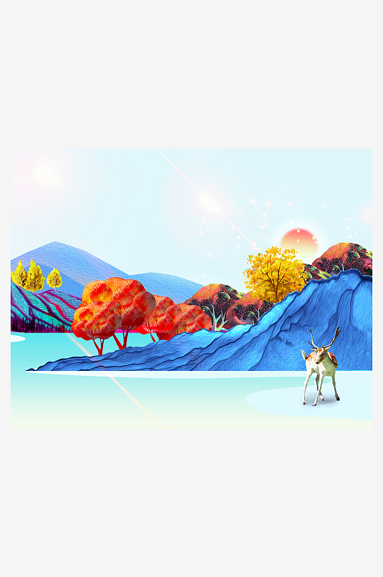 自然风景画背景装饰画-众图网