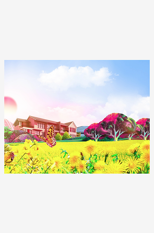 自然风景画背景装饰画素材-众图网