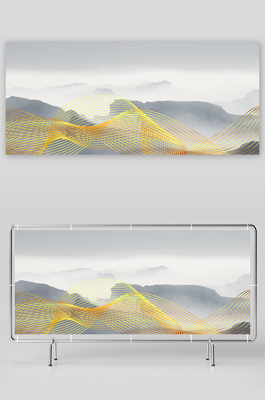 中式山水风景画装饰画-众图网