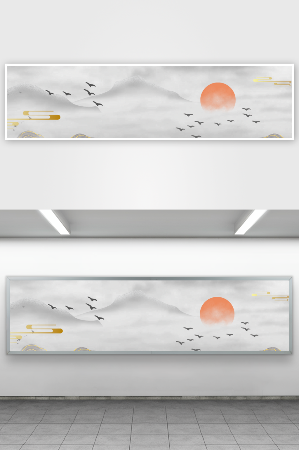 中式山水风景画装饰画素材