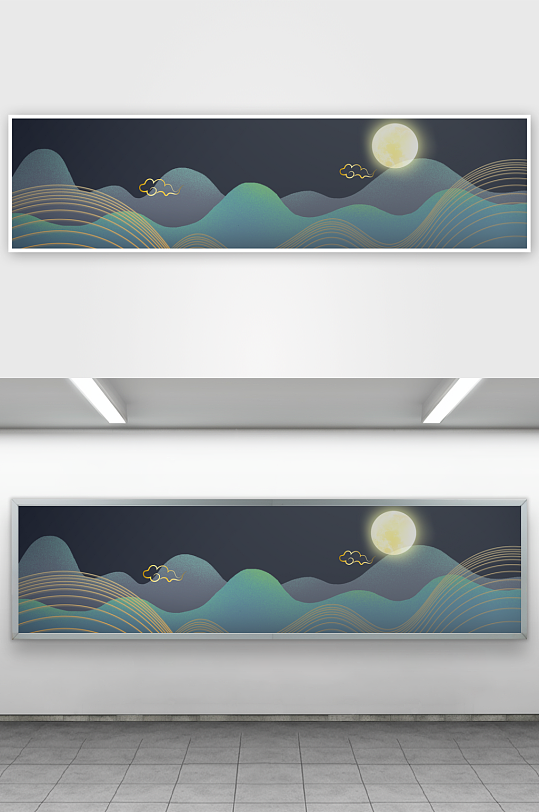 中式山水风景画装饰画-众图网