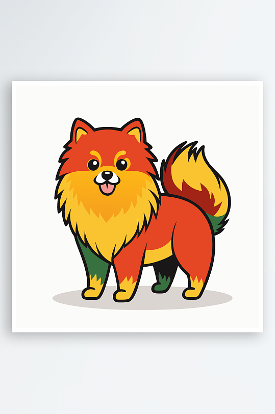 卡通狗图标插画元素-众图网