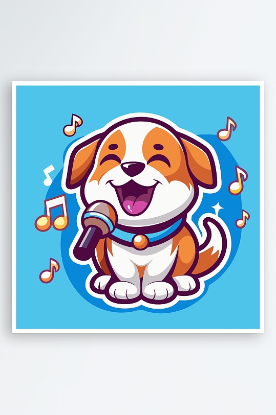 卡通狗图标插画元素-众图网