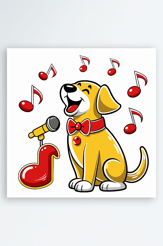 卡通狗图标插画元素-众图网