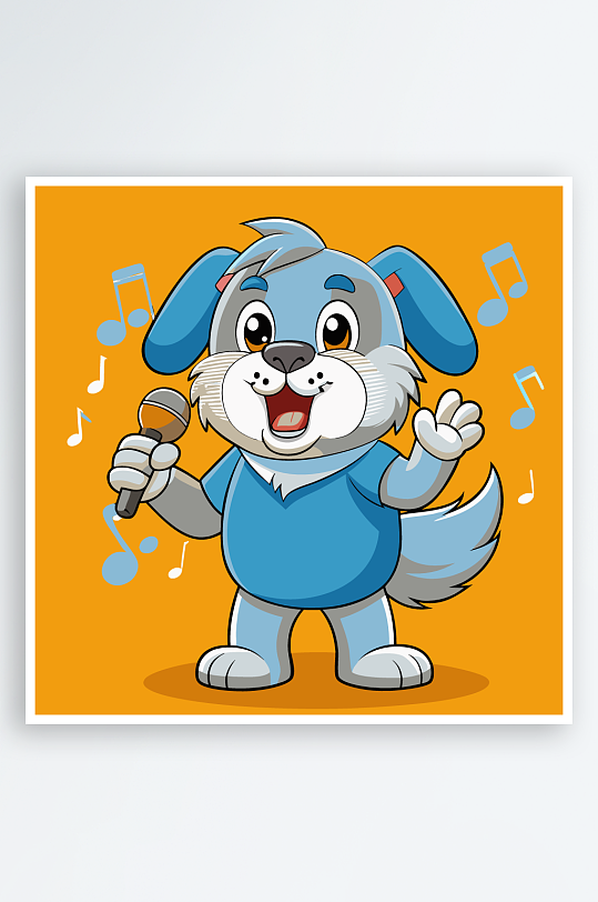 卡通狗图标插画元素-众图网