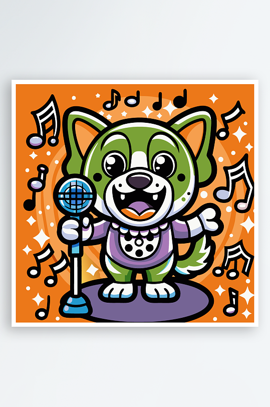 卡通狗图标插画元素-众图网